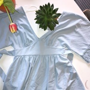 SAGE-BLOUSE W/TIE BACK